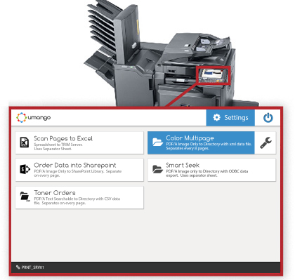 Umango embedded on a Konica Minolta device